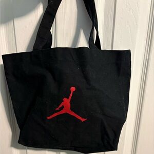 Jordan Black Tote Bag with Red Logo